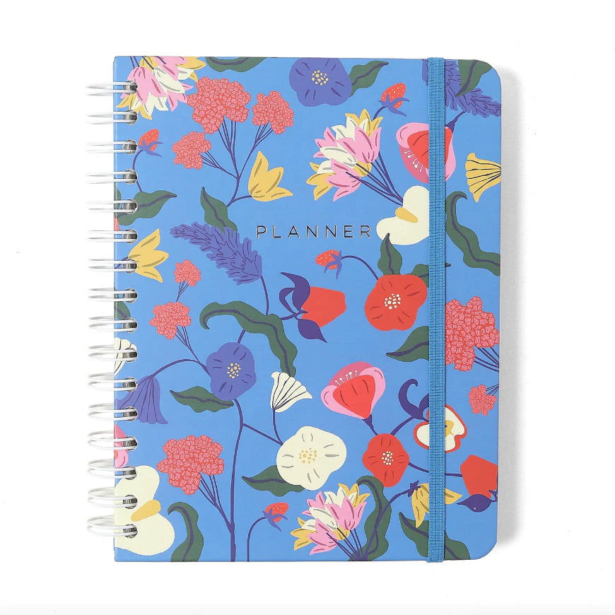 Agenda / Planner Permanente - Cícero - Doce Florada - Azul - Wire-O - Semanal - A5 - 14,8 x 21 cm