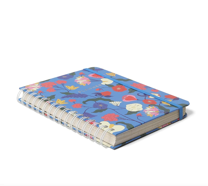 Agenda / Planner Permanente - Cícero - Doce Florada - Azul - Wire-O - Semanal - A5 - 14,8 x 21 cm