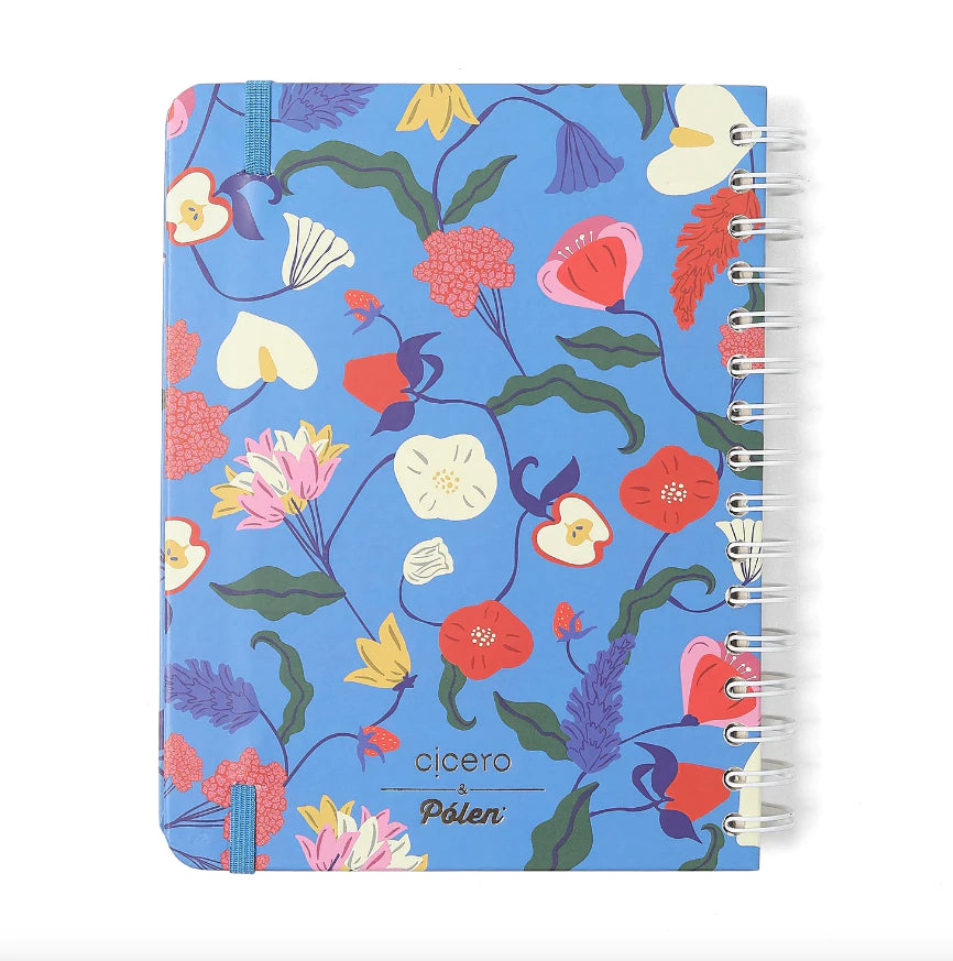 Agenda / Planner Permanente - Cícero - Doce Florada - Azul - Wire-O - Semanal - A5 - 14,8 x 21 cm