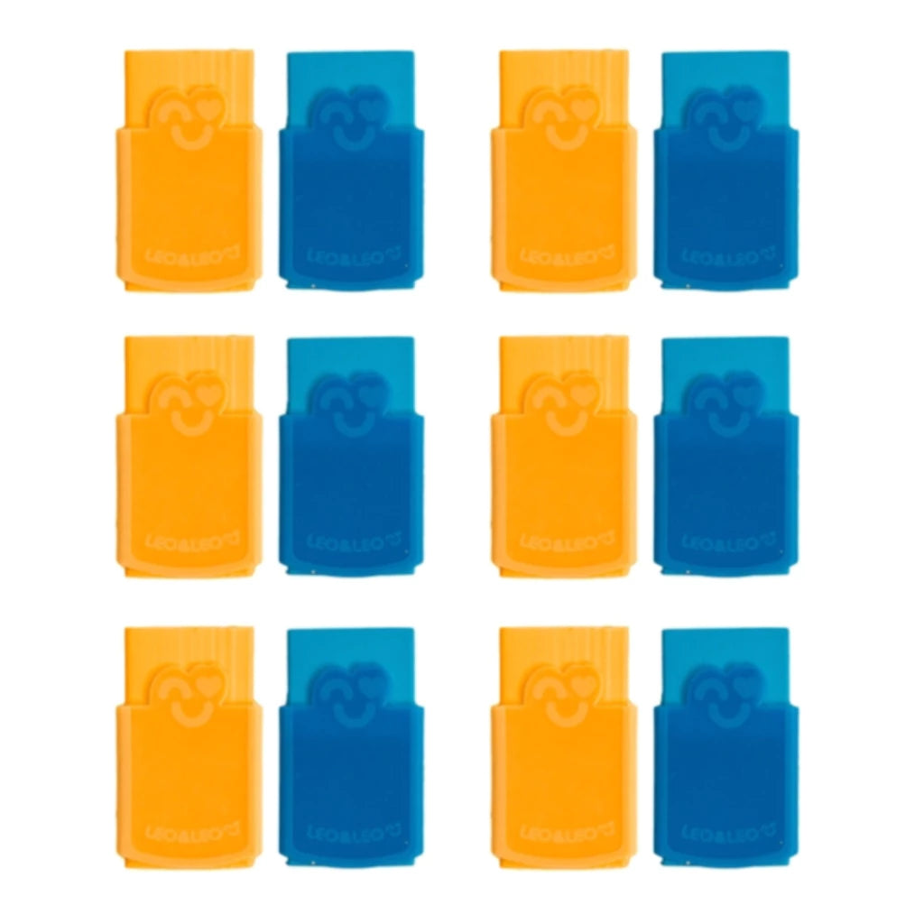 Borracha Plástica Color Com Capinha -kit Com 12 Unidades