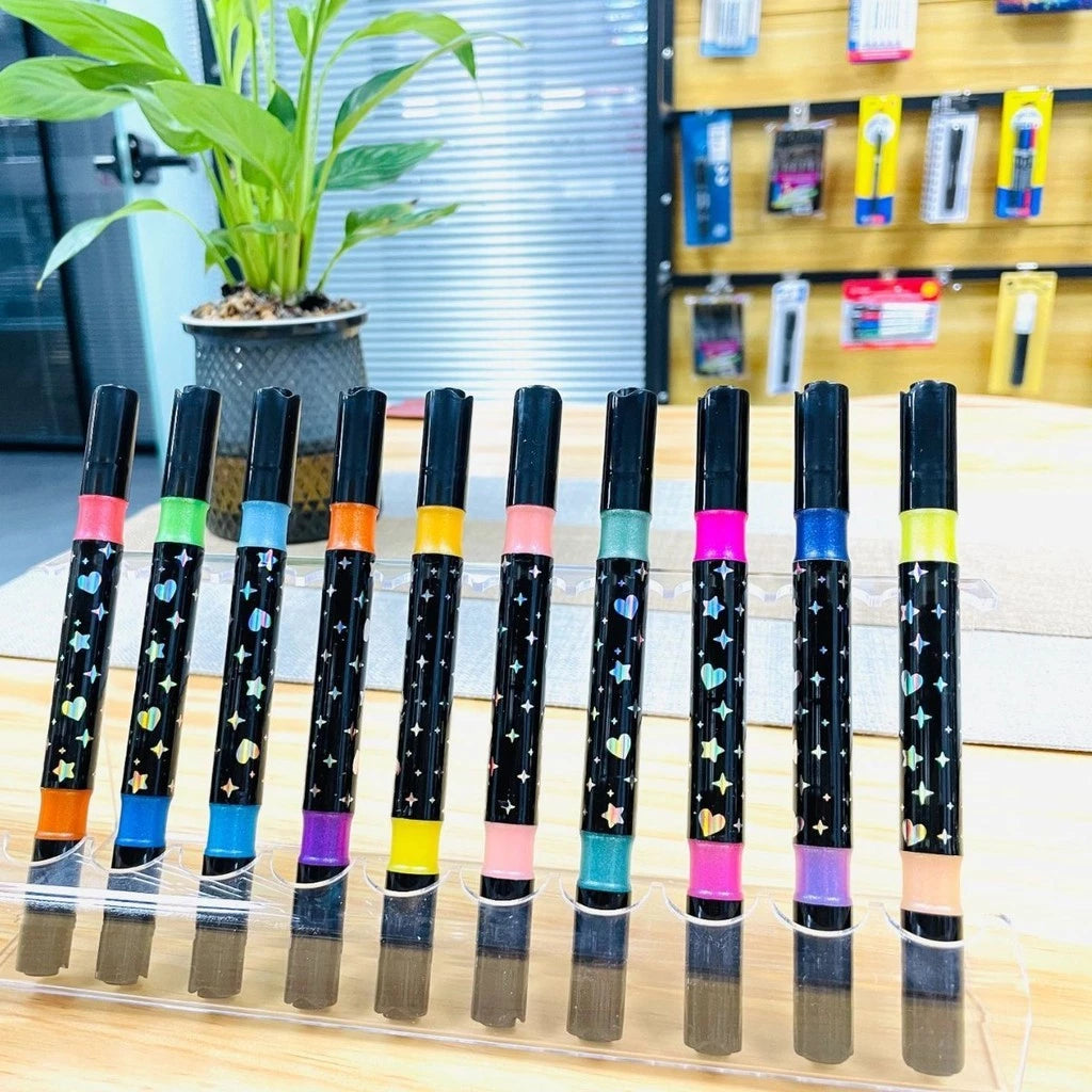 Caneta Marcadora Glitter Dupla Ponta 96/72/48/24 Cores | Arte, Escola, Planner, Desenho