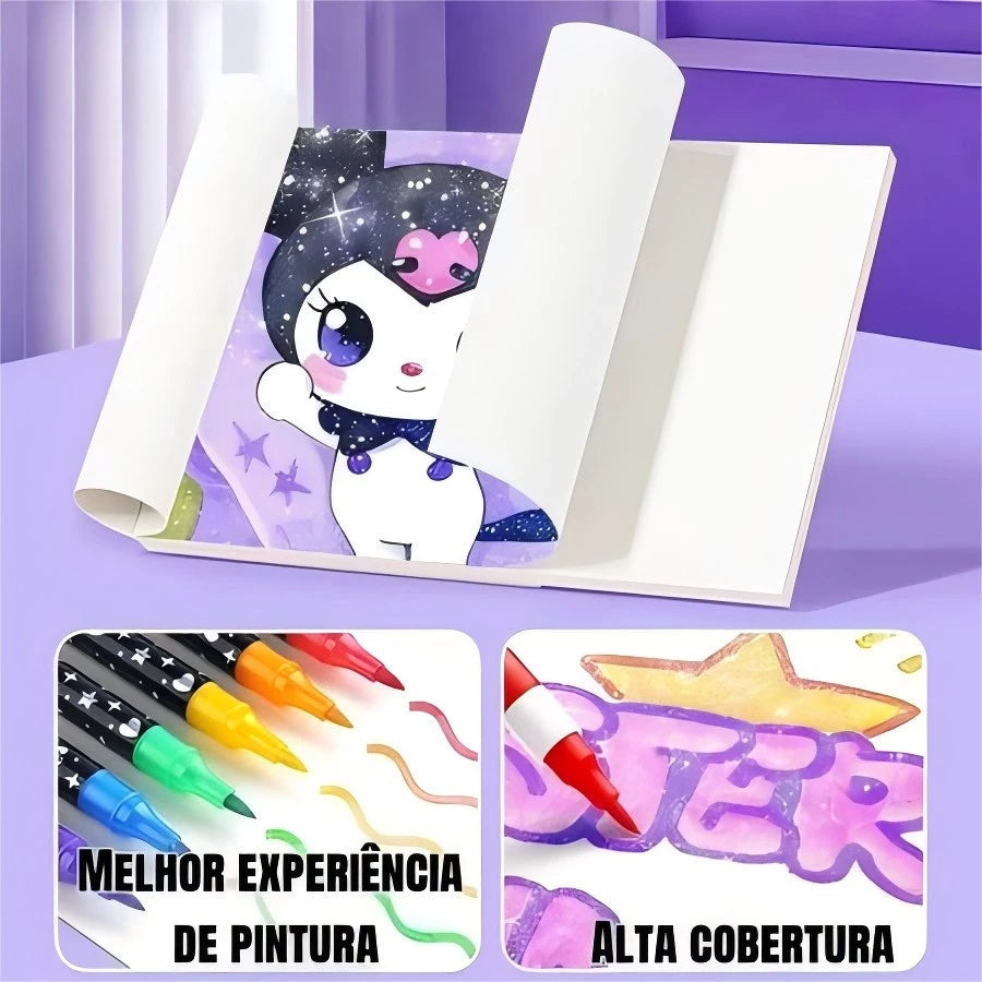 Caneta Marcadora Glitter Dupla Ponta 96/72/48/24 Cores | Arte, Escola, Planner, Desenho