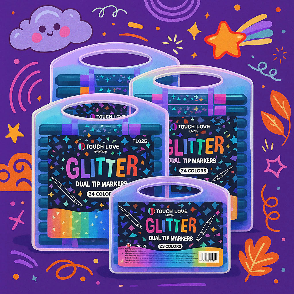 Caneta Marcadora Glitter Dupla Ponta 96/72/48/24 Cores | Arte, Escola, Planner, Desenho