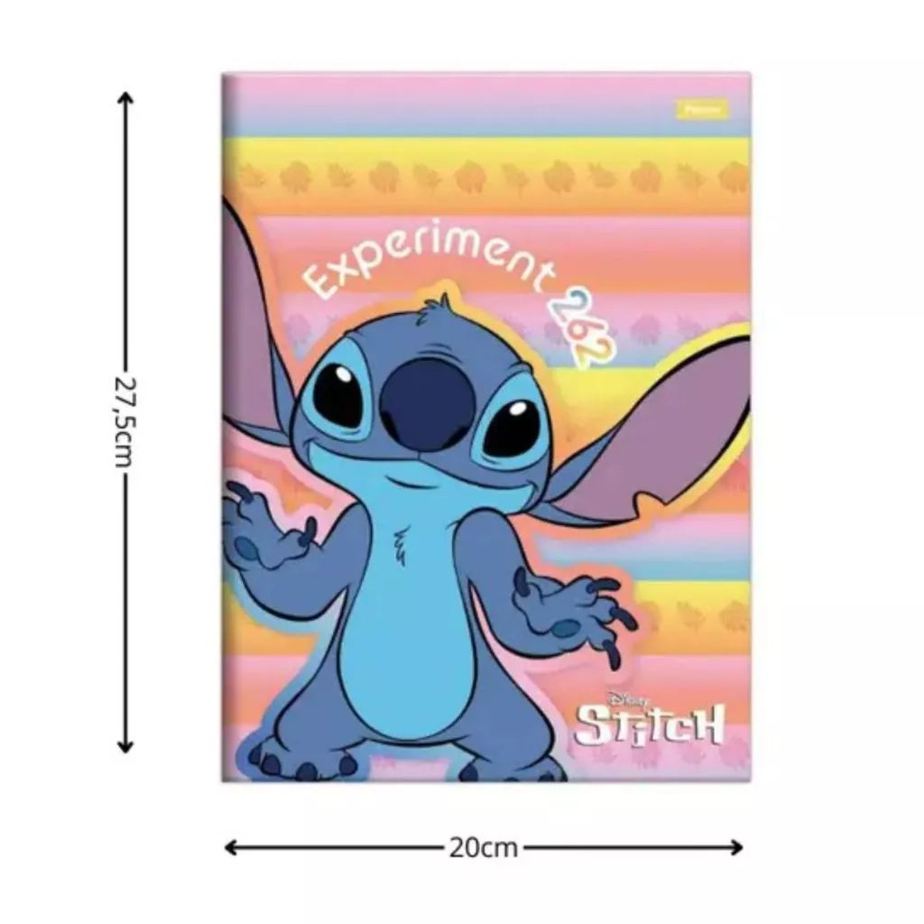 Kit 5 Caderno Brochura Grande Lilo Stitch 80fls Capa Dura Foroni